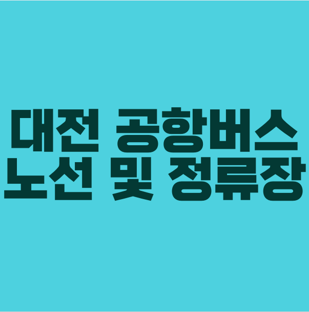 대전 출발 공항버스 노선